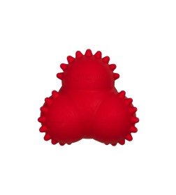 Дентальный жевательный тройной мяч Playology SQUEAKY BOUNCE BALL для щенков 4-8 месяцев с ароматом говядины, цвет красный