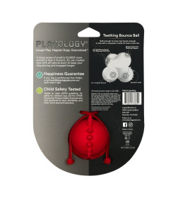 Дентальный жевательный тройной мяч Playology SQUEAKY BOUNCE BALL для щенков 4-8 месяцев с ароматом говядины, цвет красный