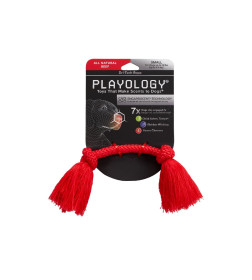 Жевательный канат Playology DRI-TECH ROPE для собак мелких пород с ароматом говядины, маленький, цвет красный