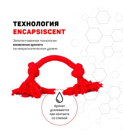 Жевательный канат Playology DRI-TECH ROPE для собак мелких пород с ароматом говядины, маленький, цвет красный