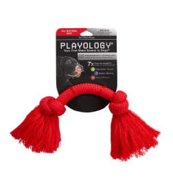 Жевательный канат Playology DRI-TECH ROPE для собак средних пород с ароматом говядины, средний, цвет красный