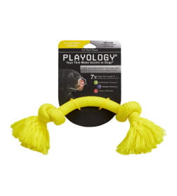 Жевательный канат Playology DRI-TECH ROPE для собак средних пород с ароматом курицы, средний, цвет желтый