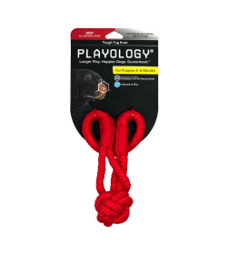 Жевательный канат Playology TOUGH TUG KNOT для щенков 4-8 месяцев с ароматом говядины, цвет красный