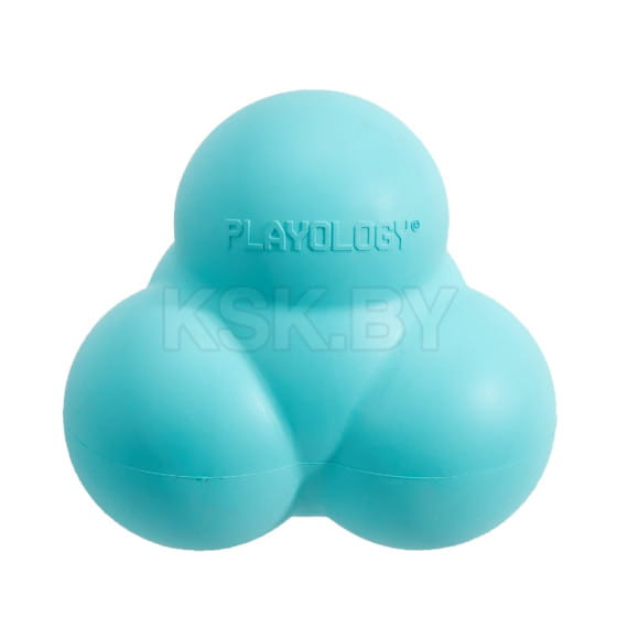 Жевательный тройной мяч Playology SQUEAKY BOUNCE BALL для собак средних и крупных пород с пищалкой и с ароматом арахиса, цвет голу (P33296) 