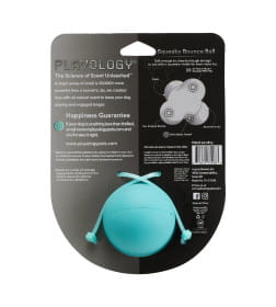 Жевательный тройной мяч Playology SQUEAKY BOUNCE BALL для собак средних и крупных пород с пищалкой и с ароматом арахиса, цвет голу