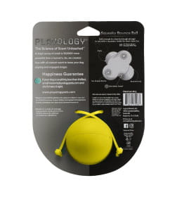 Жевательный тройной мяч Playology SQUEAKY BOUNCE BALL для собак средних и крупных пород с пищалкой и с ароматом курицы, цвет желты