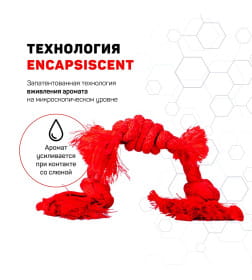 Сенсорный канат Playology PUPPY SENSORY ROPE для щенков мелких и средних пород 8-16 недель с ароматом говядины, цвет красный