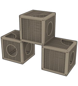 Домик для кошек BAMA PET QUBLO 35x35x35h см, бежевый