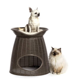 Домик для кошек BAMA PET PASHA 52х60х46/55h см, с подушечками, светло-коричневый/бежевый