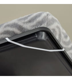 Лежанка MidWest Deluxe Wave Bed для собак и кошек меховая 41х30х6,5 см, серая