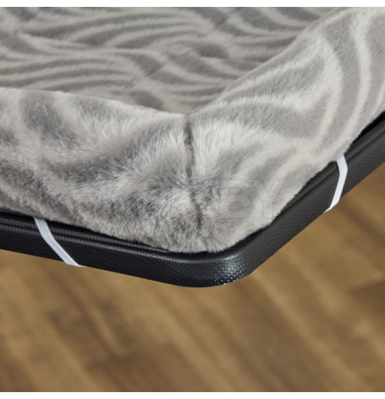 Лежанка MidWest Deluxe Wave Bed для собак и кошек меховая 41х30х6,5 см, серая (MID027836) 
