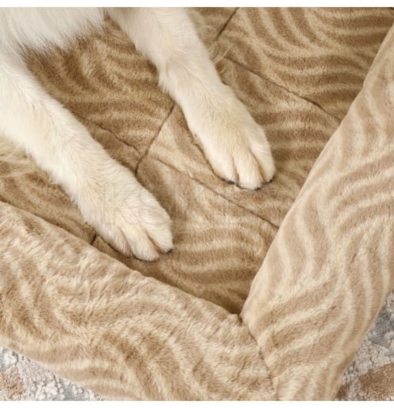 Лежанка MidWest Deluxe Wave Bed для собак и кошек меховая 41х30х6,5 см, цвет песочный (MID027911) 