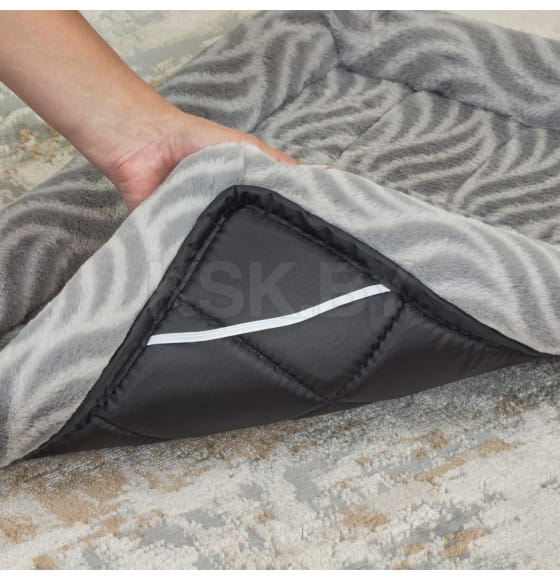 Лежанка MidWest Deluxe Wave Bed для собак и кошек меховая 51х31,5х6,5 см, серая (MID027843) 