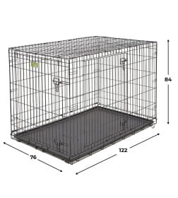 Клетка MidWest iCrate для собак 122х76х84h см, 2 двери, черная
