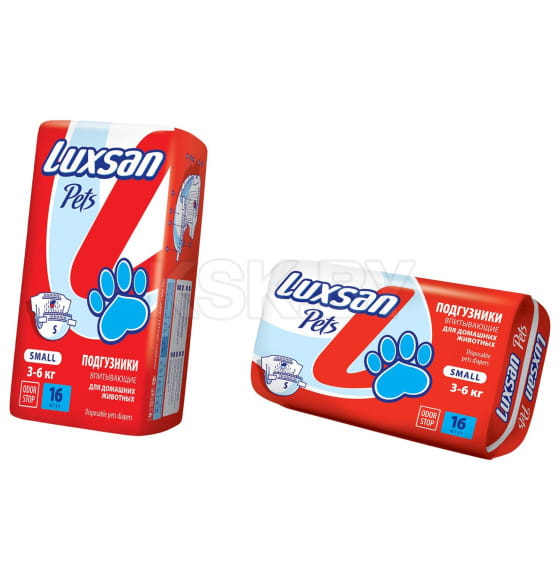 Подгузники LUXSAN Premium для животных S 3-6 кг, 16 шт (LSN750397) 
