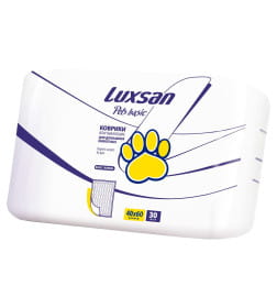 Коврики (пеленки) LUXSAN Basic для животных 40х60, 30 шт