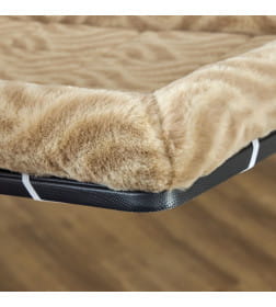Лежанка MidWest Deluxe Wave Bed для собак и кошек меховая 56х44,5х6,5 см, цвет песочный