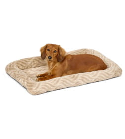 Лежанка MidWest Deluxe Wave Bed для собак и кошек меховая 70,5х53х7,5 см, цвет песочный