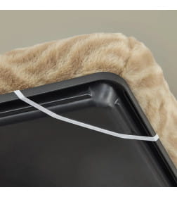Лежанка MidWest Deluxe Wave Bed для собак и кошек меховая 70,5х53х7,5 см, цвет песочный