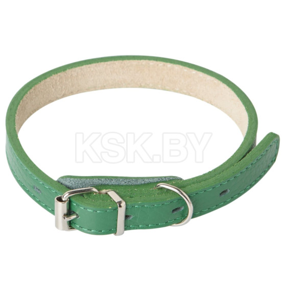 Ошейник Mr.Kranch для собак из натуральной кожи прямой, 48-60см, зеленый (MKR177387) 