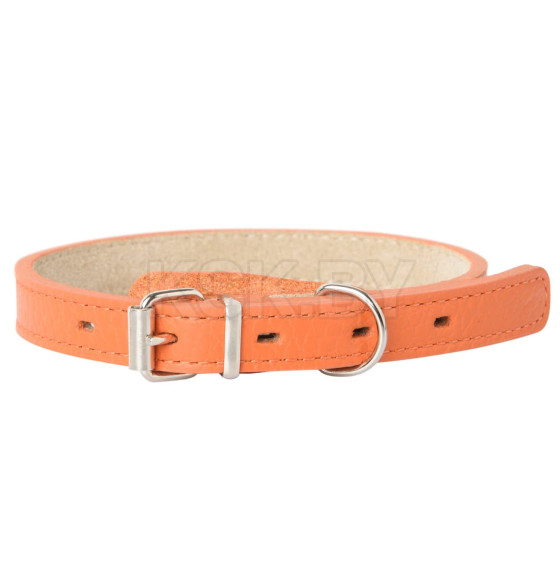 Ошейник Mr.Kranch для собак из натуральной кожи прямой, 33-40см, оранжевый (MKR177295) 
