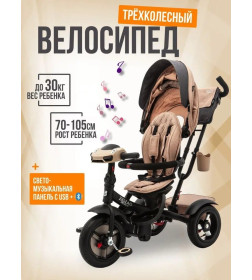 Велосипед 3-х кол. ZIGZAG PREMIUM 12"/10" T420-8 Бежевый