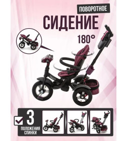 Велосипед 3-х кол. ZIGZAG PREMIUM 12"/10" T420-8 Бордовый