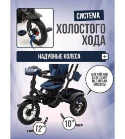 Велосипед 3-х кол. ZIGZAG PREMIUM 12"/10" T420-8 Синий