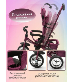 Велосипед 3-х колесный ZIGZAG CLASSIC 10"/8" 5588 Бордовый
