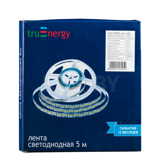 Лента светодиодная серия Standart, 12В 2835 120D 9,6W/m 3000K IP20 TruEnergy (16015) 