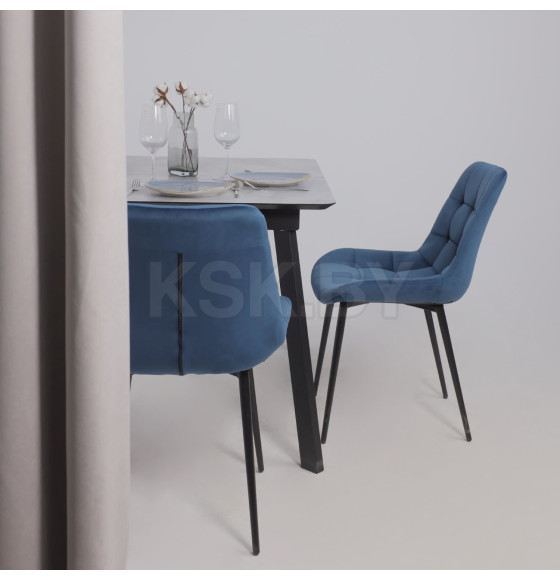 Стул AV 405, синий бархат Confetti deep ocean/черный (119610) 