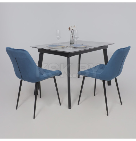 Стул AV 405, синий бархат Confetti deep ocean/черный (119610) 