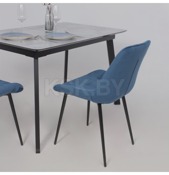 Стул AV 405, синий бархат Confetti deep ocean/черный (119610) 