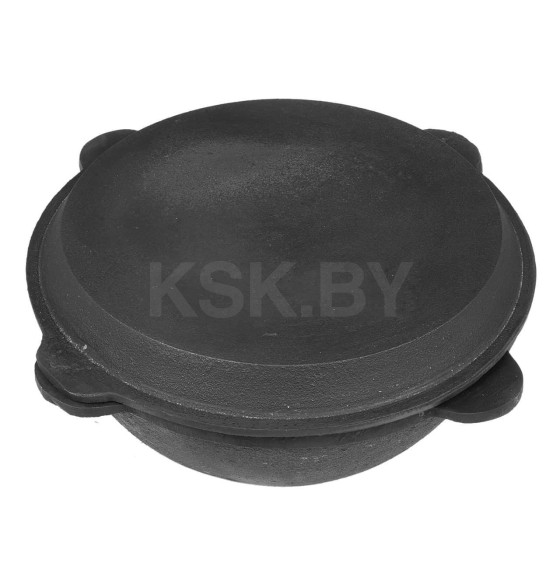 Казан чугунный узбекский с крышкой-сковородкой (круглое дно) Chugun Invest 12 л
