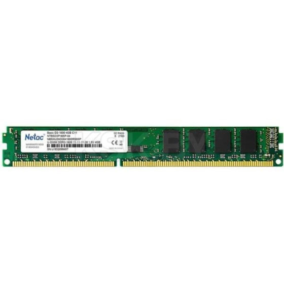 Оперативная память Netac Basic DDR3-1600 4GB C11 NTBSD3P16SP-04 (NTBSD3P16SP-04) 