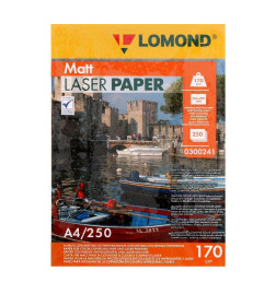 Бумага для лазерной печати матовая А4 170 г/м2 (250 листов) Lomond 0300241