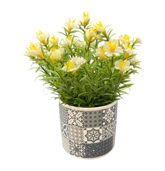 Ваза+ цветы искусственные BY-19-7 9*17,5см, микс