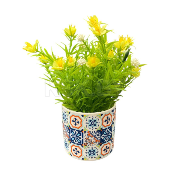 Ваза+ цветы искусственные BY-19-7 9*17,5см, микс