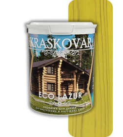 Пропитка для дерева Kraskovar Eco Lazur, ЛИМОННО-ЖЕЛТЫЙ 0,9л