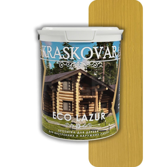 Пропитка для дерева Kraskovar Eco Lazur, СОСНА 0,9л