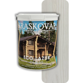 Пропитка для дерева Kraskovar Eco Lazur, БЕЛЫЙ 0,9л
