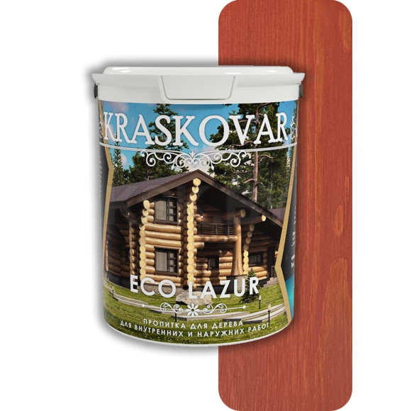 Пропитка для дерева Kraskovar Eco Lazur, КОРАЛЛ 0,9л