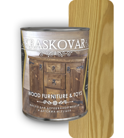 Масло Kraskovar Wood Furniture & Toys для мебели и детских игрушек БЕСЦВЕТНОЕ 0,75л