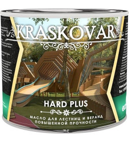 Масло повышенной прочности для лестниц и веранд Kraskovar Hard Plus БЕСЦВЕТНЫЙ  2,2 л