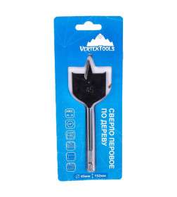 Сверло по дереву перьевое 45х152 мм VERTEXTOOLS 1133-45