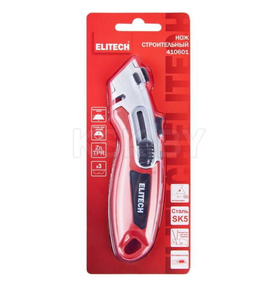 Нож 19 мм выдвижной ELITECH 207184 (207184) 