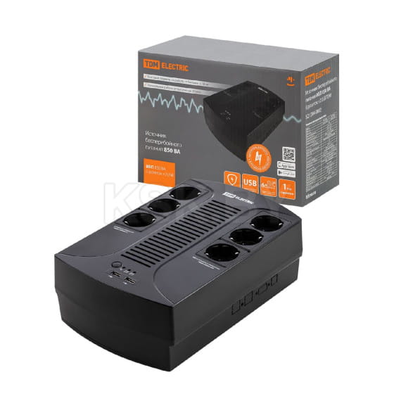 Источник бесперебойного питания ИБП 850 ВА 6 розеток + 2USB TDM SQ1204-0002 (SQ1204-0002) 