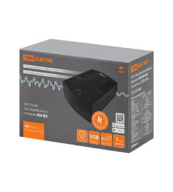 Источник бесперебойного питания ИБП 850 ВА 6 розеток + 2USB TDM SQ1204-0002