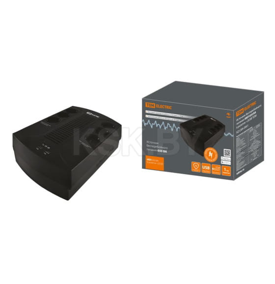 Источник бесперебойного питания ИБП 650 ВА 6 розеток + 2USB TDM SQ1204-0001 (SQ1204-0001) 