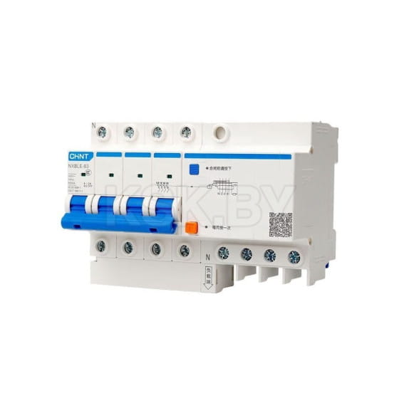 Дифференциальный автомат Chint NXBLE-63 4P C40 30мА тип AC 6кА (R) (982161) 